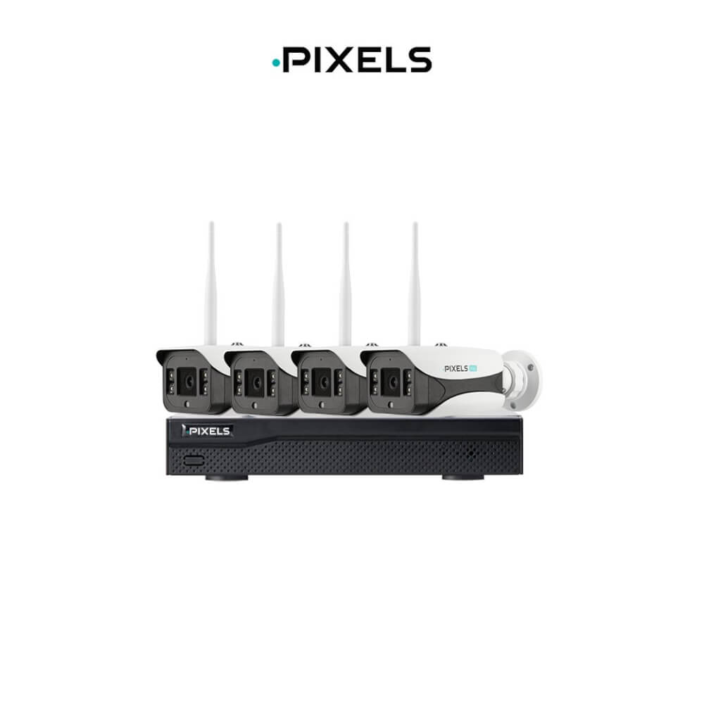 กล้องวงจรปิดไร้สาย PIXELS CCTV ชุดกล้องฟิกมุม 4 CH ความคมชัด 3MP_1